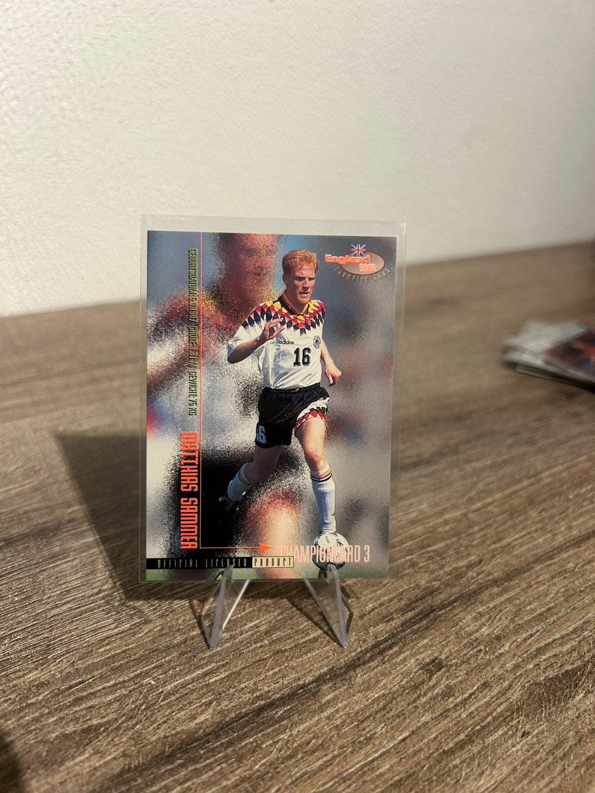 Matthias Sammer Panini England 96’ Duitsland, Ophalen of Verzenden, Zo goed als nieuw, Buitenlandse clubs, Poster, Plaatje of Sticker
