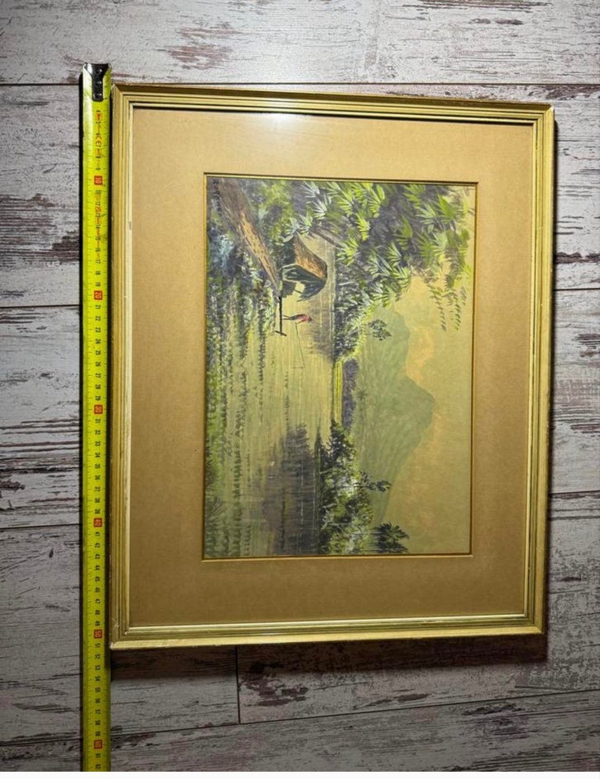 Aquarel Visser Indonesië - Roganea, Antiek en Kunst, Kunst | Schilderijen | Klassiek, Ophalen of Verzenden