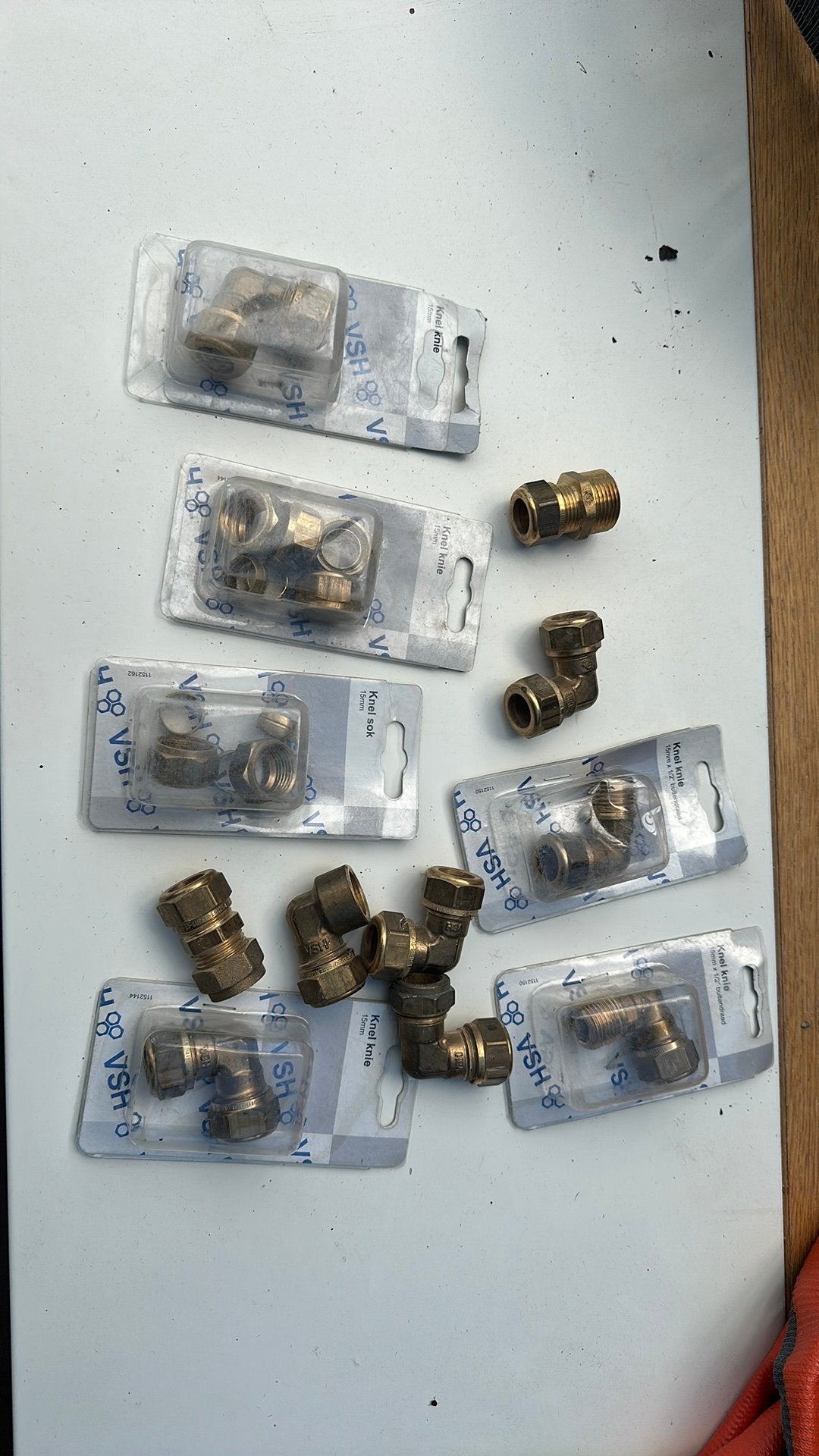 Knelkoppelingen diverse 15mm messing, Ophalen of Verzenden, Zo goed als nieuw, Minder dan 50 mm