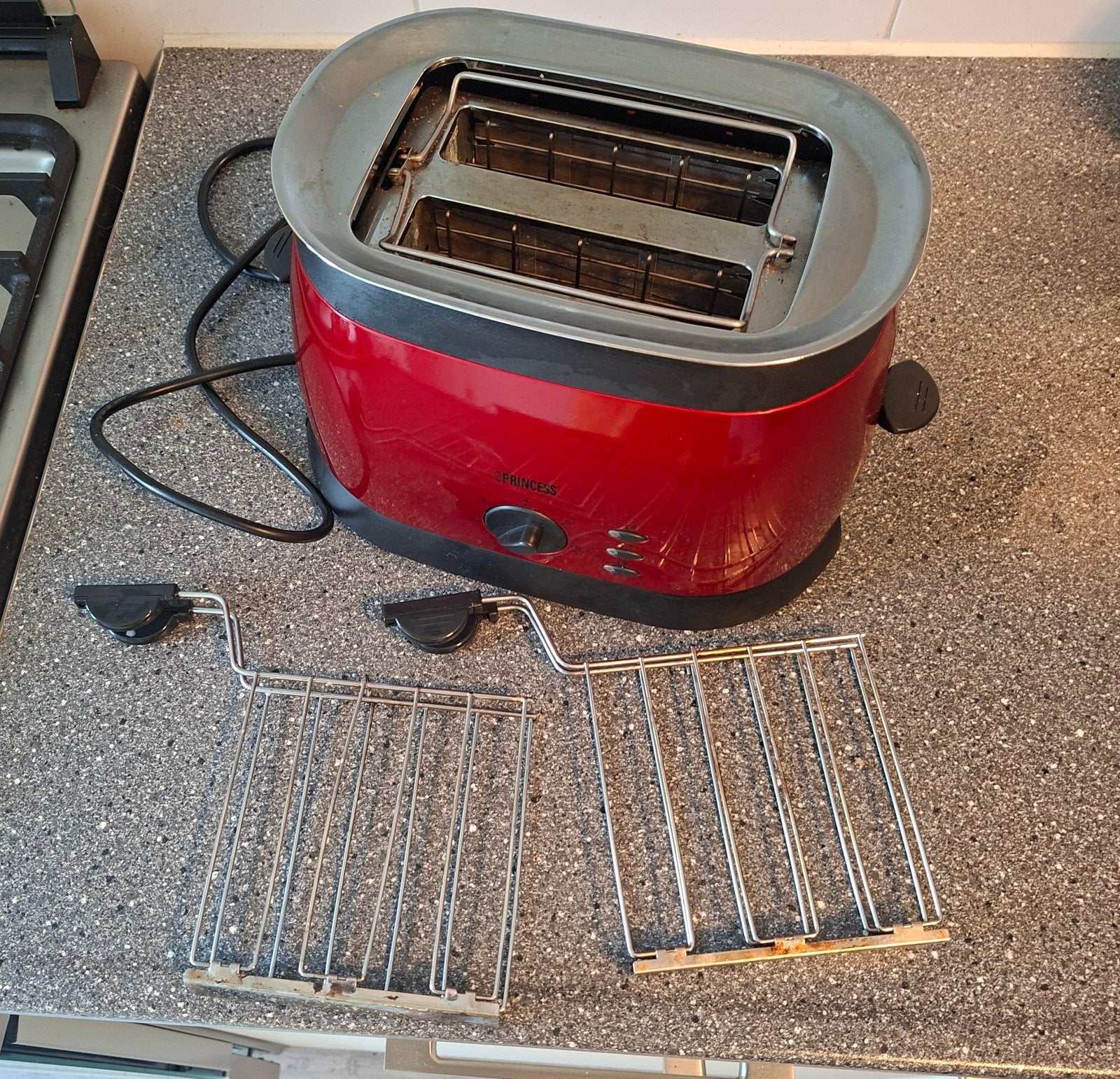 Princess Broodrooster/tosti met Broodjesrek - Rood, Ophalen, Gebruikt