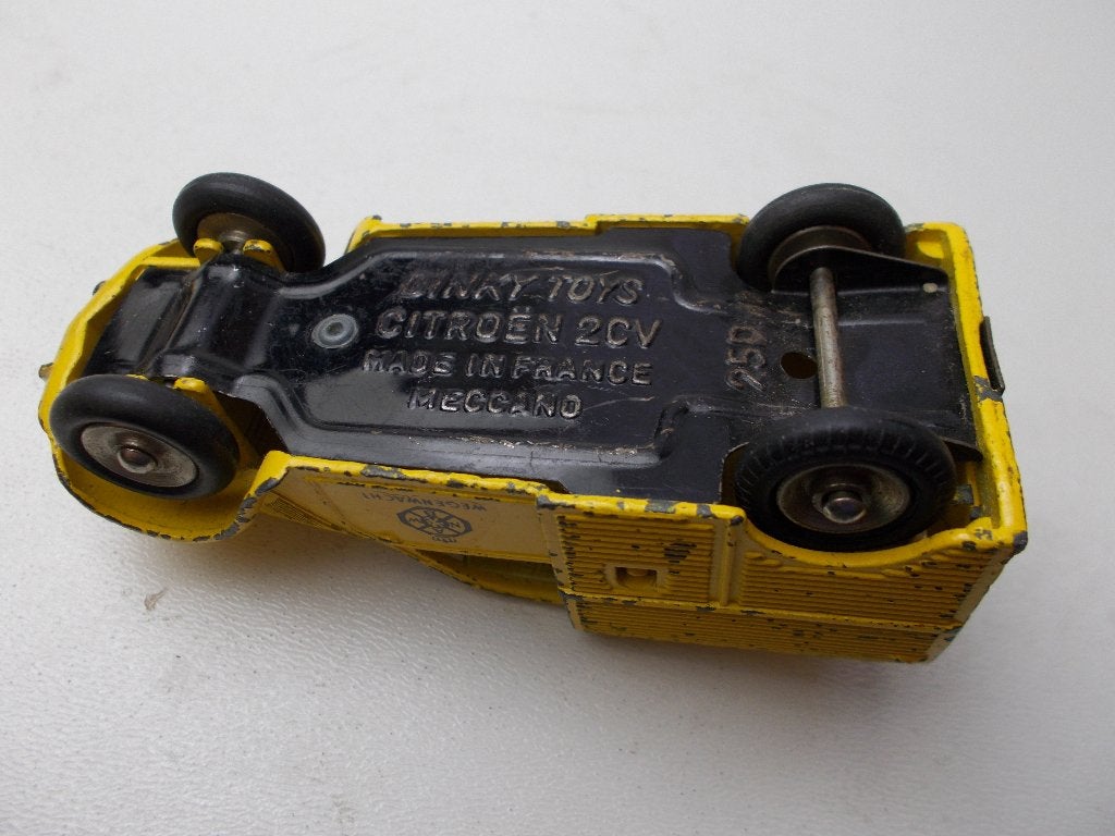 1965 Dinky Toys 25D CITROEN 2CV ANWB WEGENWACHT +Deurtje (F), Ophalen of Verzenden, Zo goed als nieuw, Auto, Dinky Toys