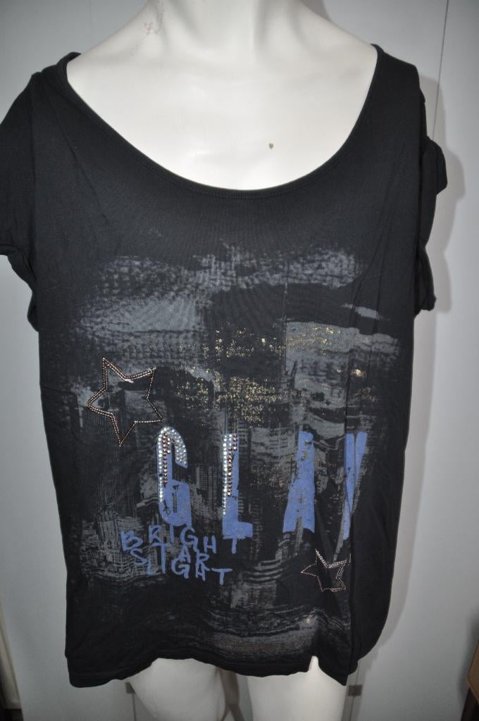 KG24 tshirt maat 52 Zwart met print, Ophalen of Verzenden, Zo goed als nieuw, Zwart, Shirt of Top