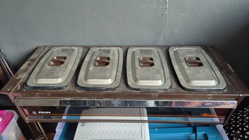 Vintage Philips Hottray Warmhoudplaat met 4 Schalen, Ophalen of Verzenden, Gebruikt
