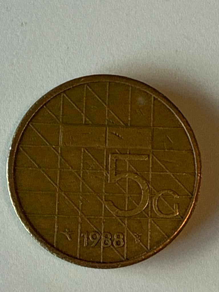 5 Gulden 1988 Koningin Beatrix - Nederlandse munt, Ophalen of Verzenden, Koningin Beatrix, 5 gulden, Losse munt