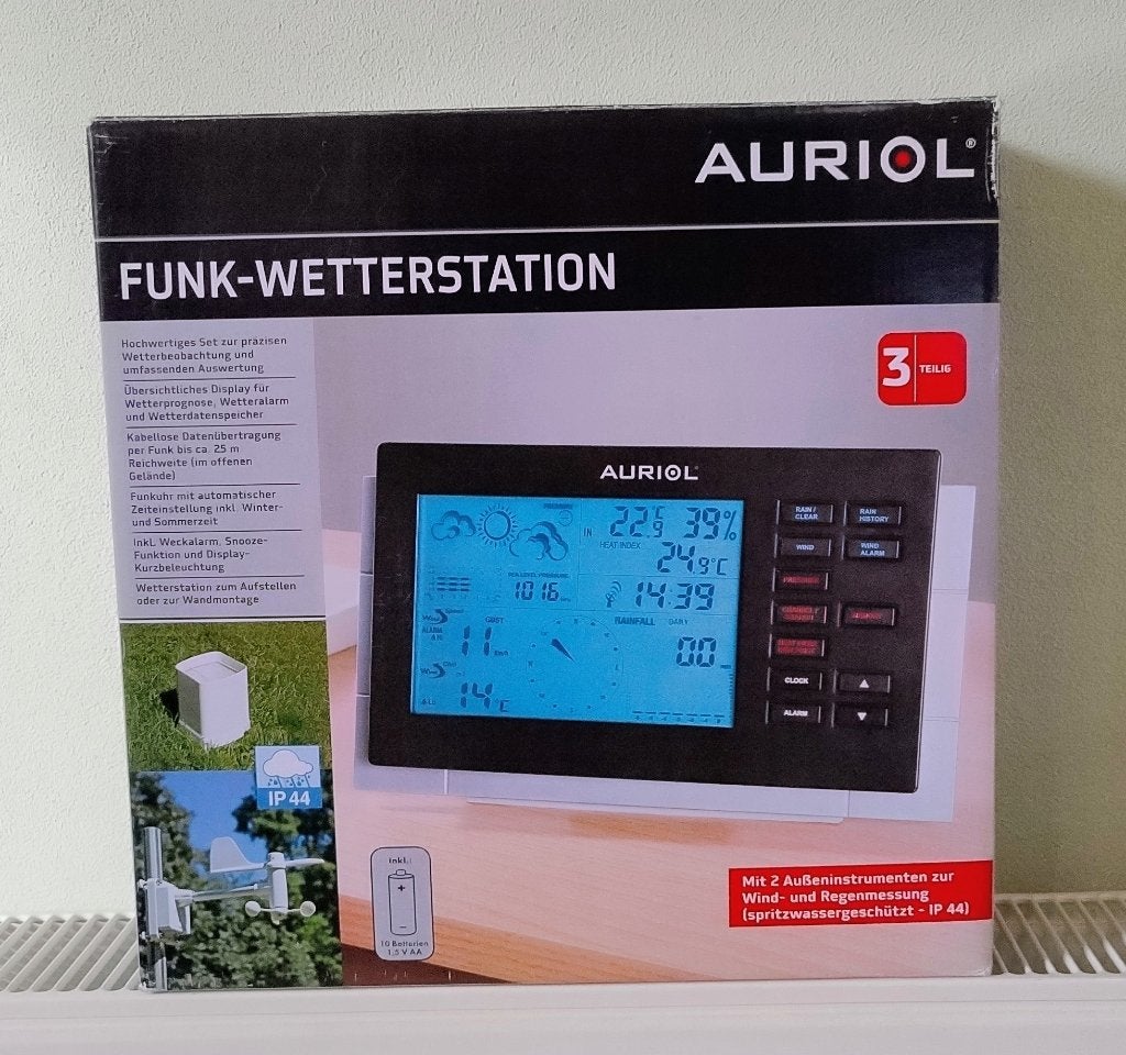 Auriol draadloos Weerstation - Nieuw compleet in doos, Ophalen, Nieuw, Weerstation
