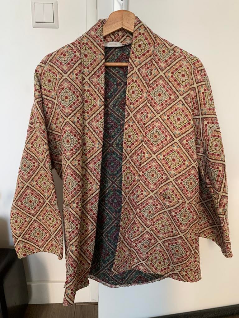 Kleurrijk jasje, Boebou, one size (tot maat M), Kleding | Dames, Jassen | Zomer, Ophalen, Zo goed als nieuw, Maat 36 (S)