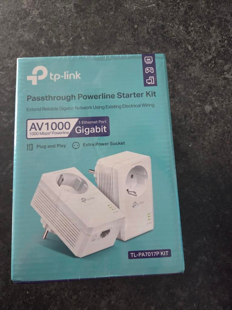TP-Link TL-PA7017P KIT – Powerline Adapters – Zonder WiFi –, Ophalen of Verzenden, Zo goed als nieuw, TP-Link
