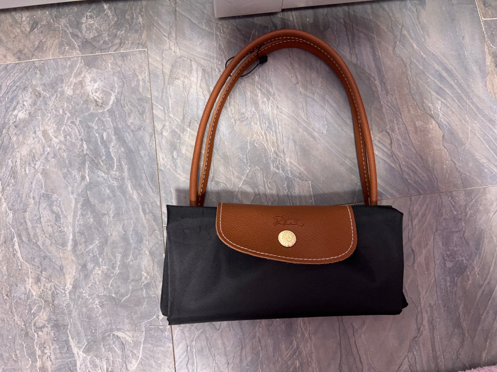 Longchamp zwart l, Ophalen, Zo goed als nieuw, Zwart, Handtas