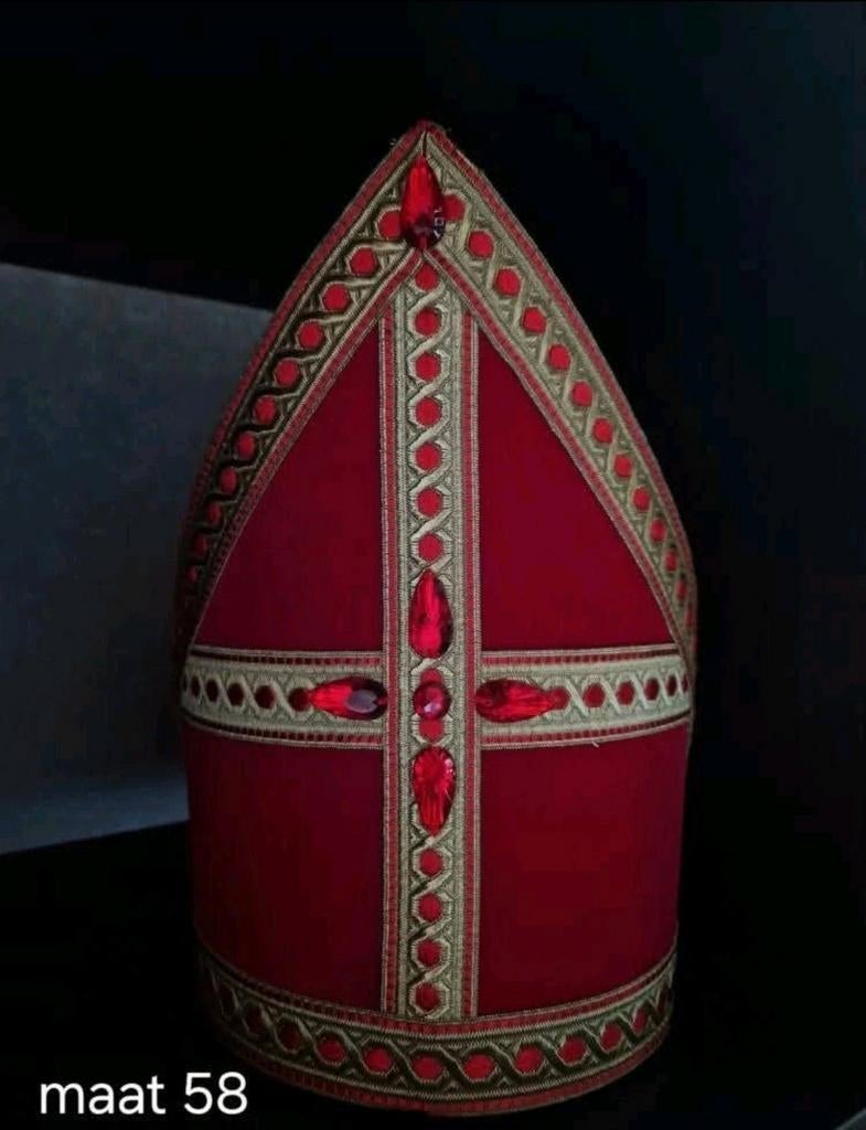 Nieuwe Sinterklaas mijter met bram band - maat 58, Verzenden, Nieuw