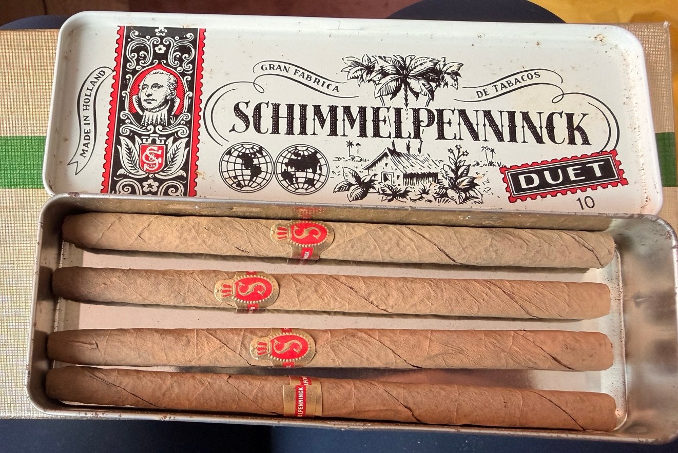 Vintage Schimmelpenninck Duet Sigaren Blik - Made in Holland, Verzamelen, Blikken, Verzenden, Gebruikt, Overige, Overige merken