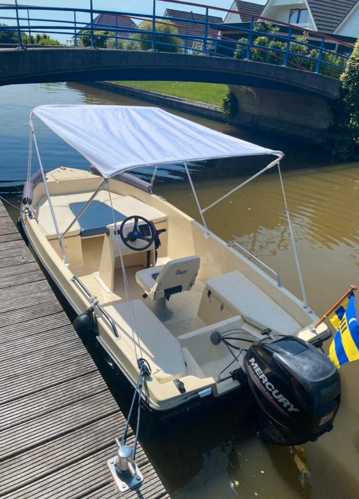 Consoleboot Seafinder 25pk met nieuwe trailer, Ophalen, 10 tot 30 pk, Gebruikt, Buitenboordmotor