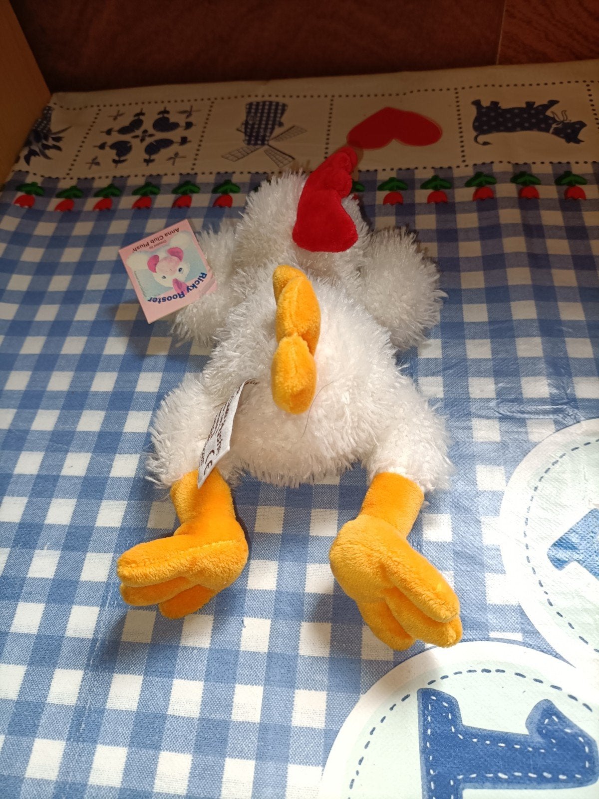 Rooster kip knuffel Anna Club Plush met kaartje 21 cm, Ophalen of Verzenden, Zo goed als nieuw, Overige typen
