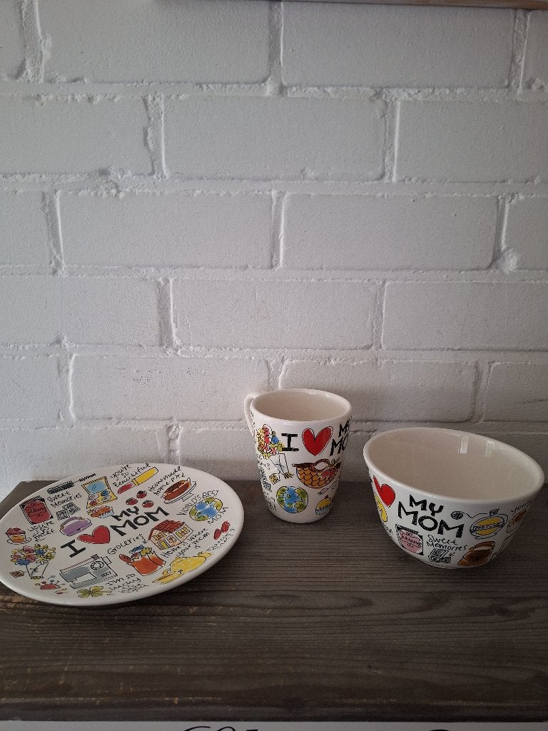 setje mom van Blond amsterdam (mok, kom,  bord), Ophalen of Verzenden, Zo goed als nieuw, Overige stijlen, Kop(pen) en/of Schotel(s)