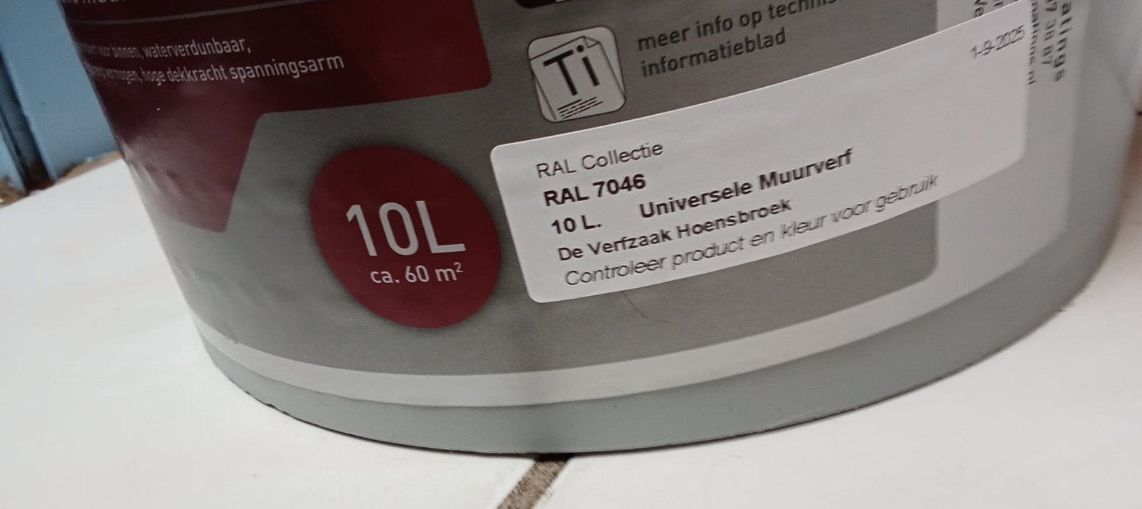 Drost Coatings Muurverf RAL 7046 - 10L Zo goed als nieuw, Ophalen, 5 tot 10 liter, Grijs, Verf