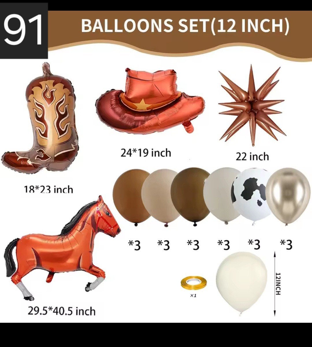 Cowboy Thema Ballonnen Set - Nieuw, Ophalen of Verzenden, Nieuw, Versiering, Verjaardag
