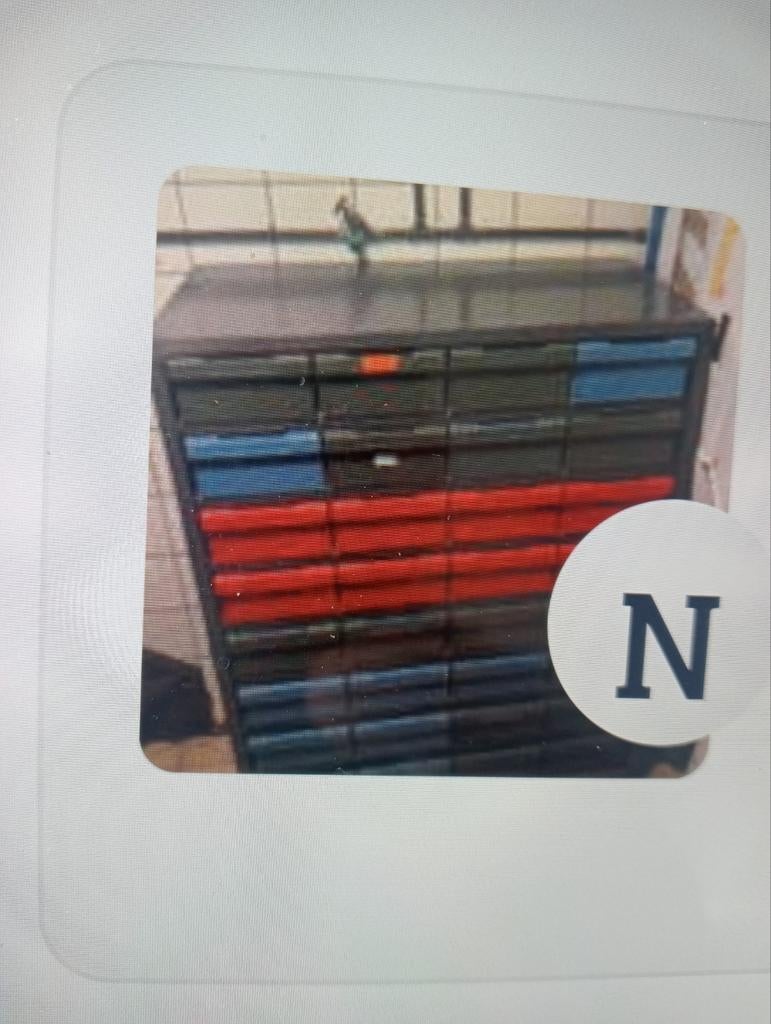 Metalen Werkplaats/ ladenkast met 32 laden, Huis en Inrichting, Kasten | Ladekasten, Ophalen, Gebruikt, 5 laden of meer, 100 tot 150 cm