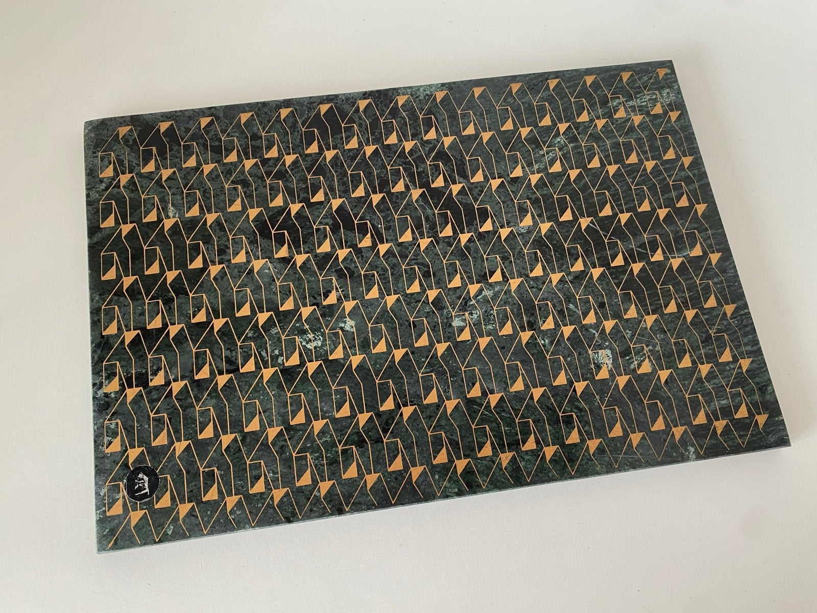 Snijplank Marmer Groen Goud 30x20 cm, Groen, Snij-/serveerplank, Nieuw, Ophalen of Verzenden