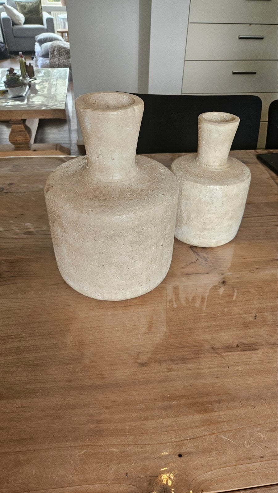 Set van 2 Home Bound vazen, aardewerk, beige, Ophalen, Beige, Matte afwerking, Zo goed als nieuw