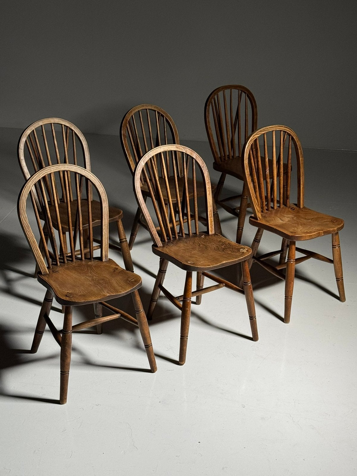 Set van 6 Windsor stoelen antiek