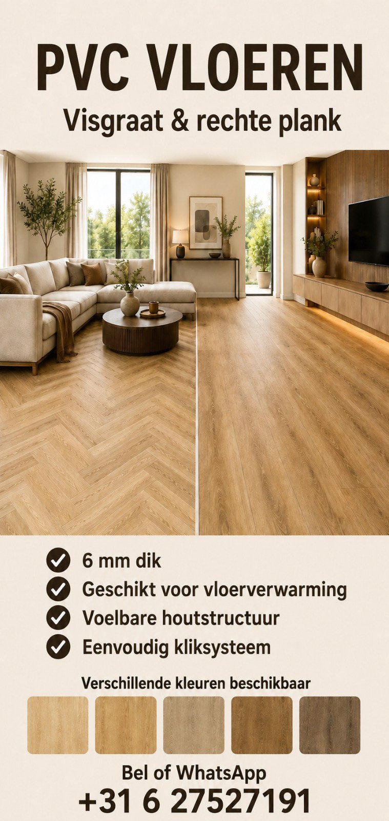 Nieuwe PVC-vloeren te koop laage prijzen beperkte aantalen, Huis en Inrichting, Stoffering | Vloerbedekking, Ophalen of Verzenden
