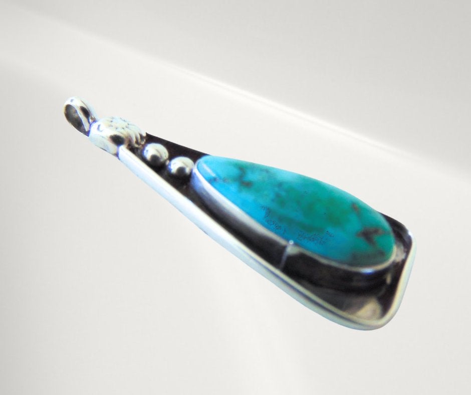 Unieke zilveren NAVAJO turquoise hanger gesigneerd!, Zo goed als nieuw, X, Met edelsteen, Zilver