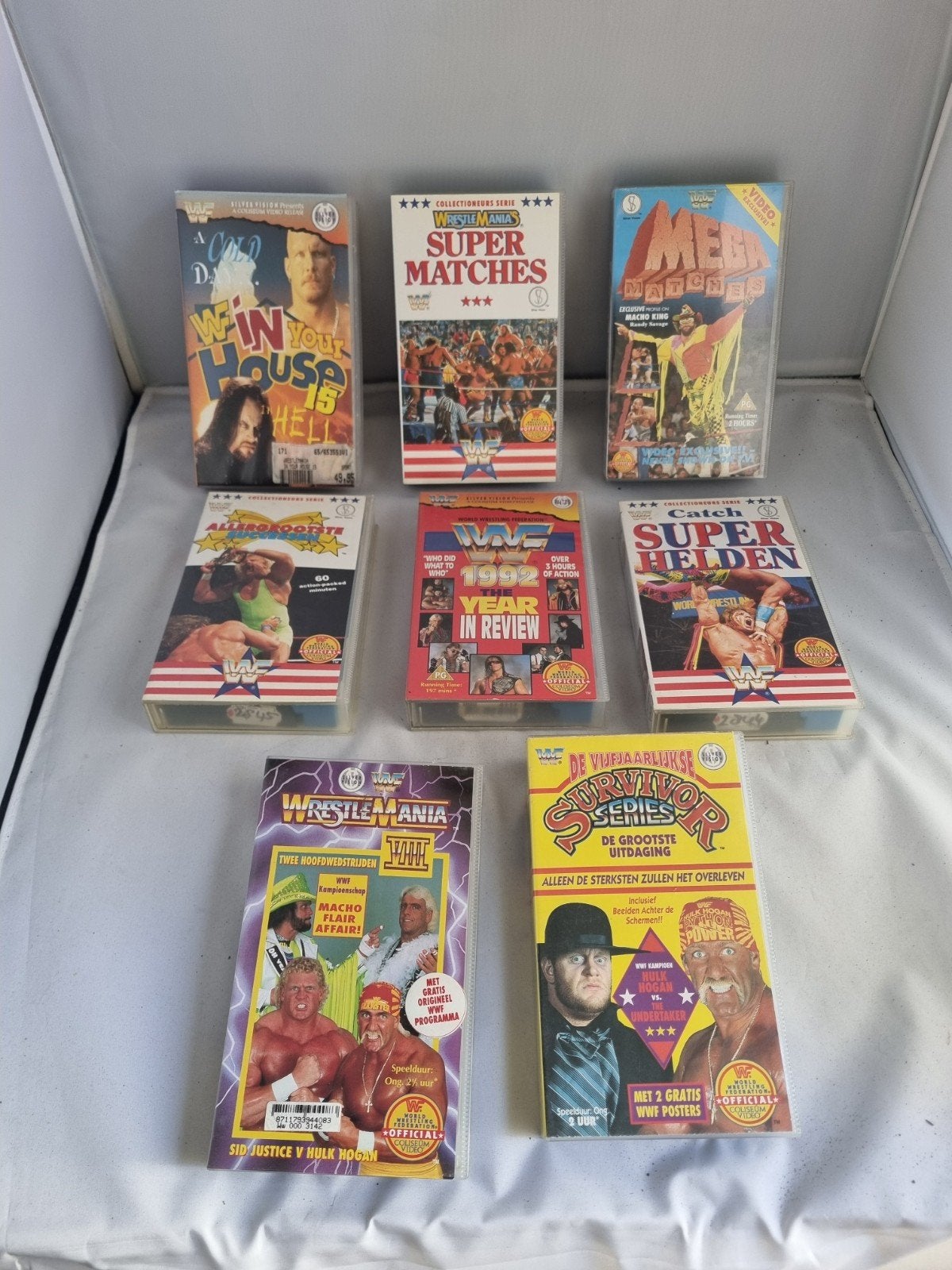 WWF VHS Collectie: WrestleMania hogan undertaker vintage, Boxset, Ophalen of Verzenden, Actie en Avontuur, Vanaf 12 jaar