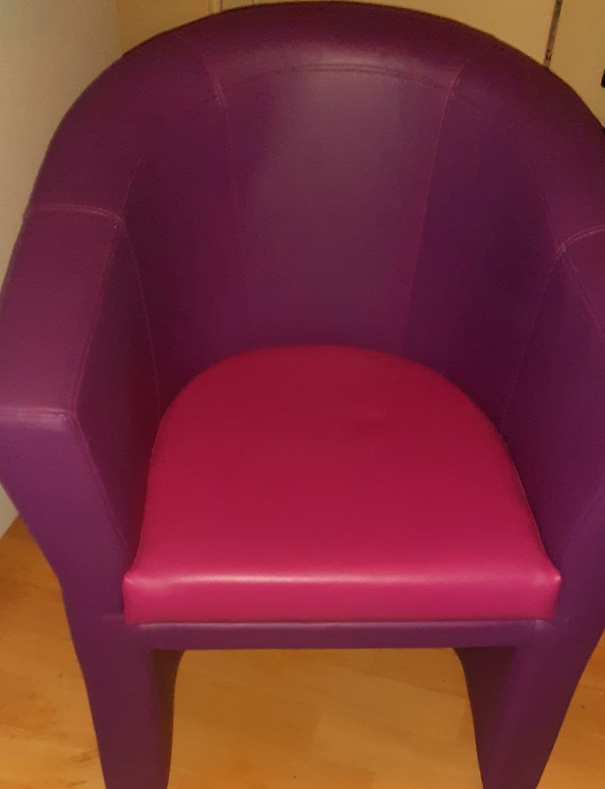 Paars magenta 1 zitter, Huis en Inrichting, Ophalen, Zo goed als nieuw, 75 tot 100 cm, Leer