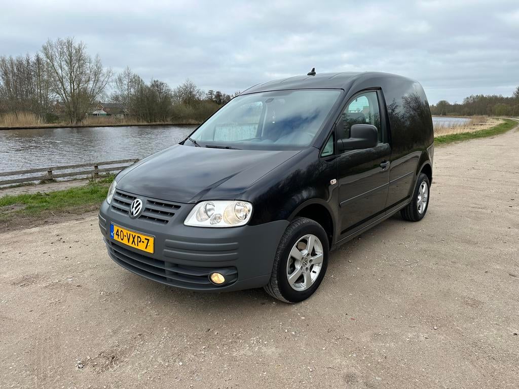 Prima VW Caddy 1.9 TDI DSG. INVALIDE/CC/LMV/APK.  MARGE 2008, Stof, 4 cilinders, Volkswagen, Zwart