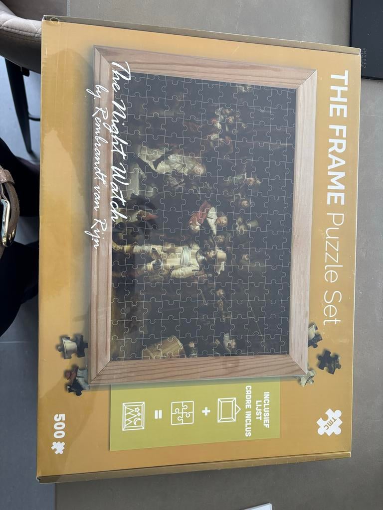 The Frame Puzzle Set - Nachtwacht 500 stukjes, Ophalen, 500 t/m 1500 stukjes, Nieuw, Legpuzzel