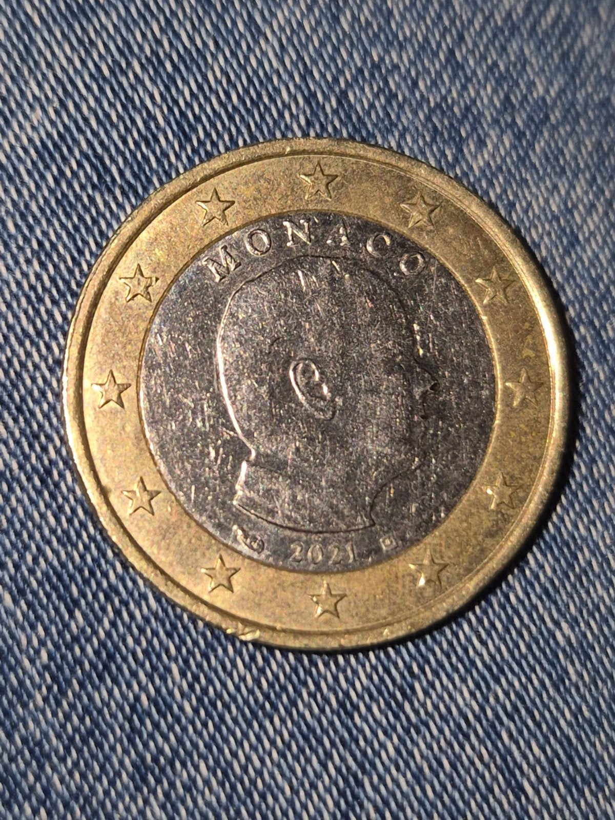 1 euromunt monaco 2021, Ophalen of Verzenden, Monaco, 1 euro, Losse munt