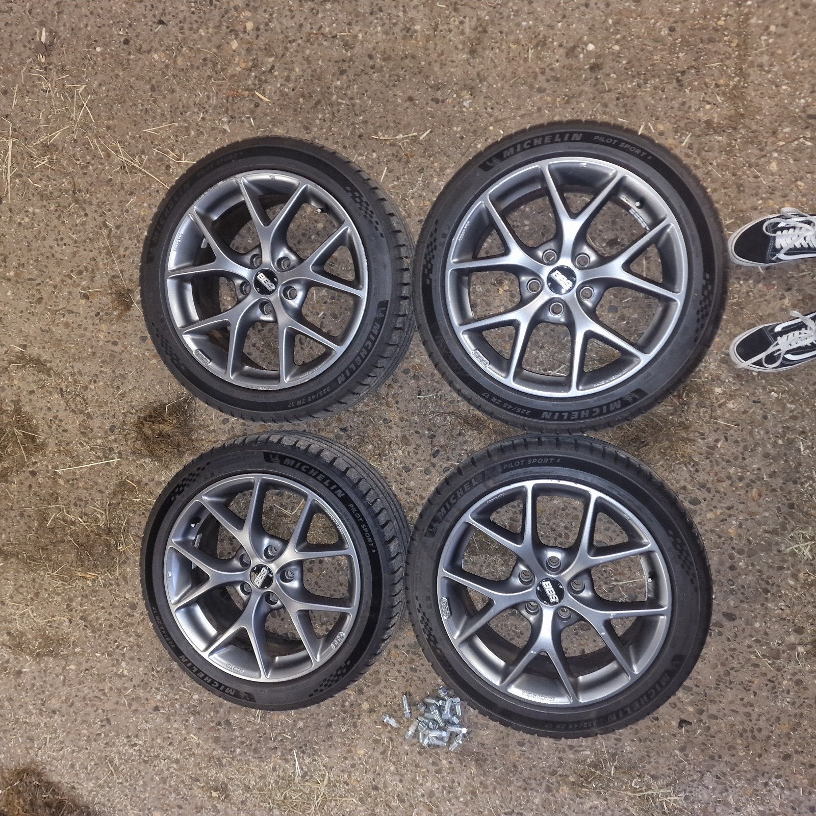 orig. BBS SR 5x112 r17 met nieuwe Michelin Pilot Sport 5, Auto-onderdelen, Banden en Velgen, Ophalen, Banden en Velgen, Nieuw