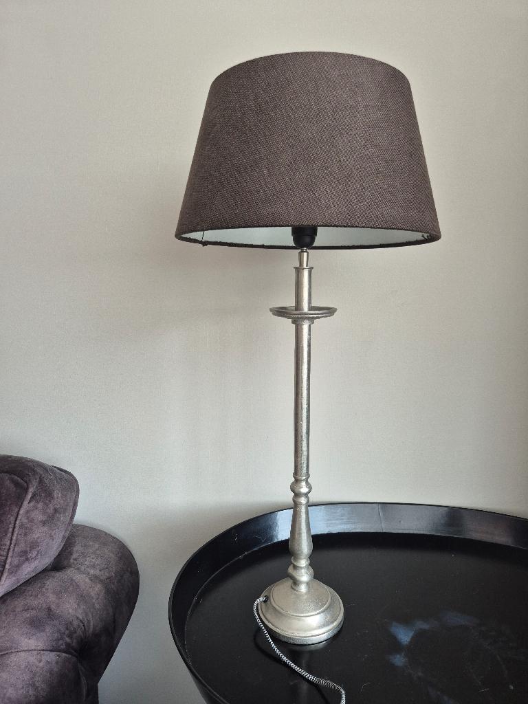 Grote Rivièra Maison Tafellamp - Klassiek Zilver  - 80 cm, Huis en Inrichting, Lampen | Tafellampen, Ophalen, Zo goed als nieuw