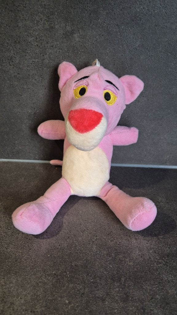 Pink Panther knuffel, zuignap, 28 cm. Roze Panter. T10, Tweedehands verkoop, Tweedehands verkoop, Gebruikt, Overige typen