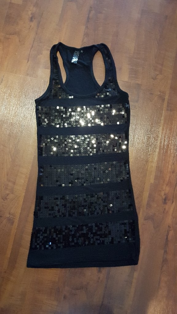 HEMD PET PAILETTEN  XS-S, Zwart, Ophalen of Verzenden, Zonder mouw, Maat 34 (XS) of kleiner