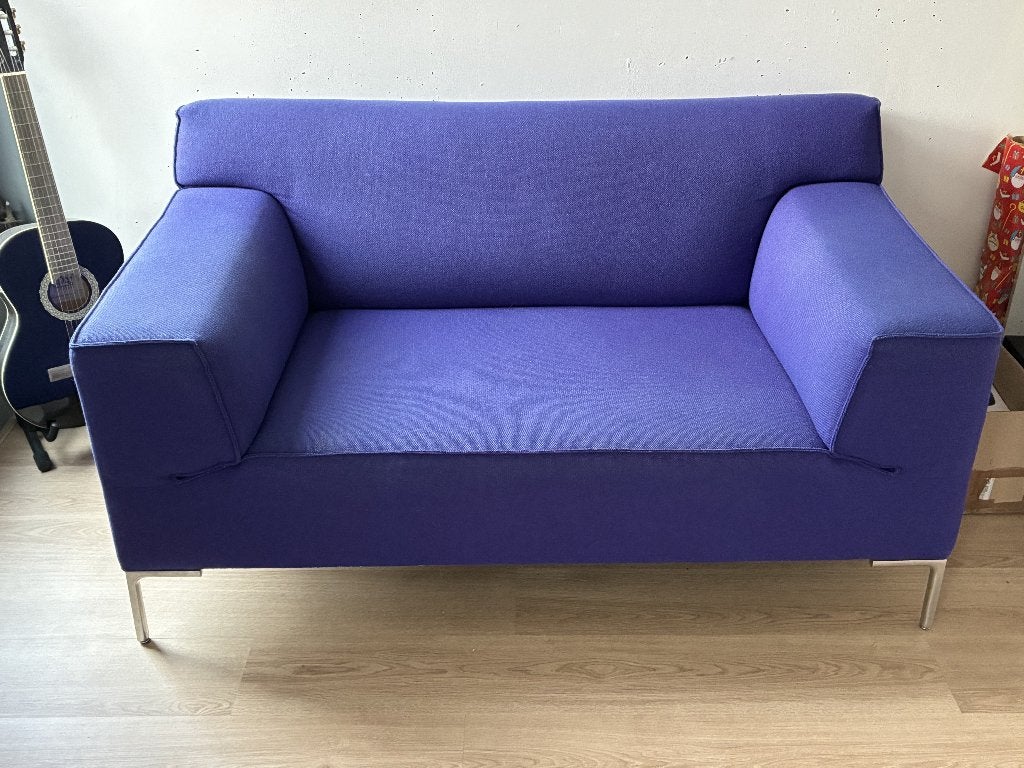 Design on Stock bank blauwpaars (2 persoons), Ophalen, Gebruikt, Tweepersoons, 75 tot 100 cm