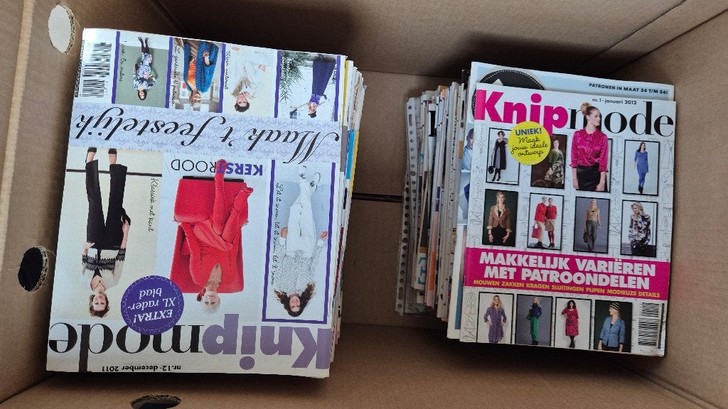 Knipmode en Knippie patronen tijdschriften (doos vol), Ophalen, Vrouw, Knipmode, Overige typen