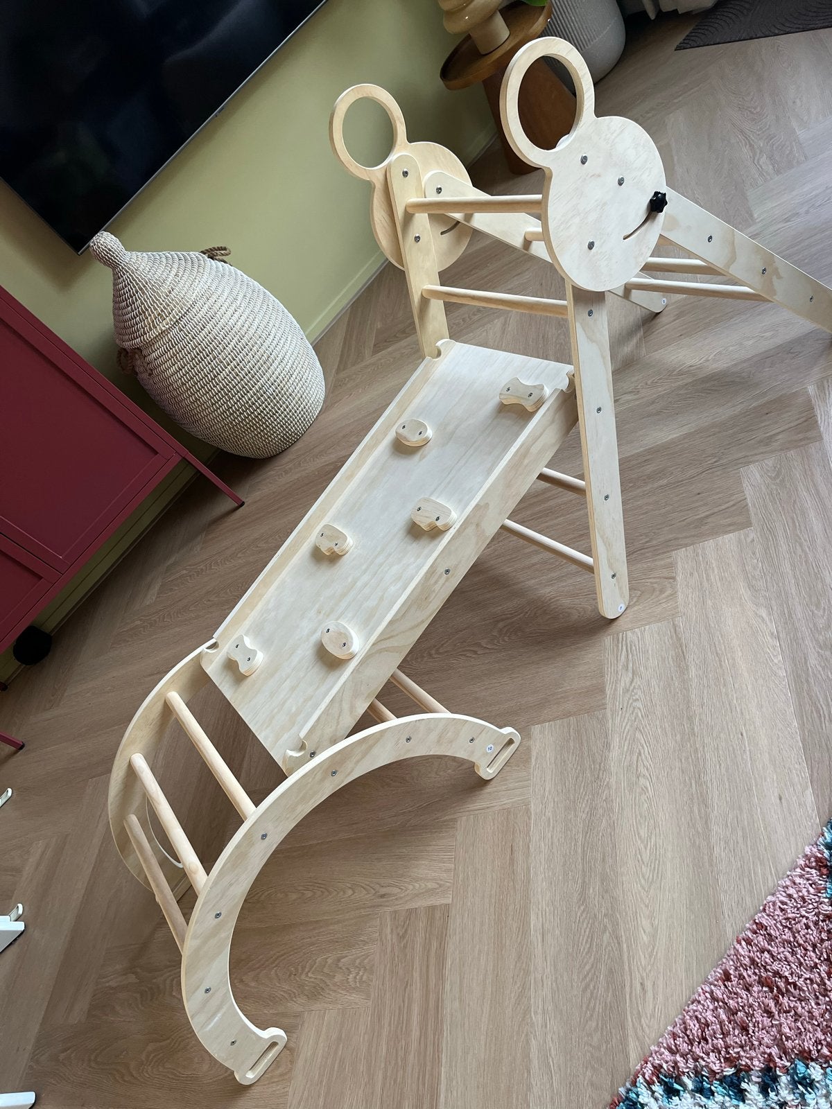 Montessori Klimrek met Klimboog & Glijbaan, Ophalen, Zo goed als nieuw, Glijbaan