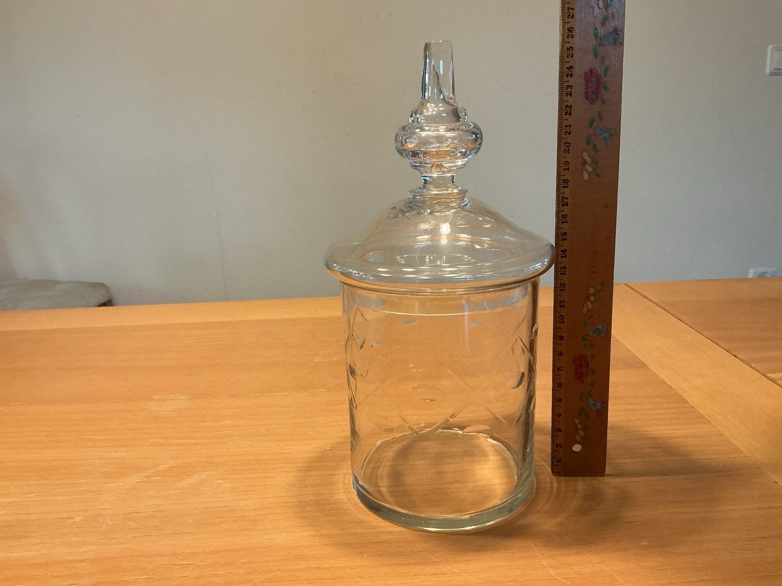 Decoratieve glazen pot met deksel, Ophalen of Verzenden