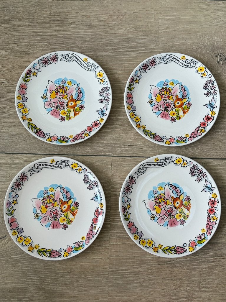 Blond Amsterdam taart/gebak bordjes Efteling Droomvlucht 4x, Nieuw, Ophalen of Verzenden, Bord(en), Overige stijlen
