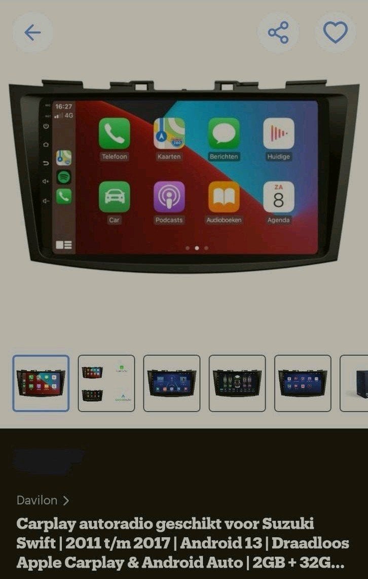 Davilon Autoradio Suzuki Swift 2011-2017 Android 13 Carplay, Ophalen of Verzenden, Zo goed als nieuw