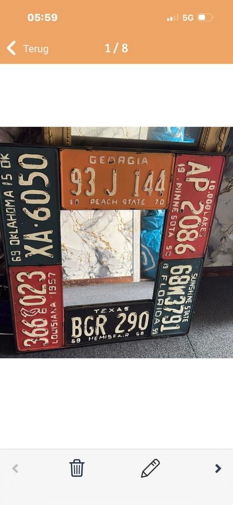 AMERIKAANSE NUMMERBORD, Ophalen, Minder dan 50 cm, Zo goed als nieuw, Minder dan 100 cm