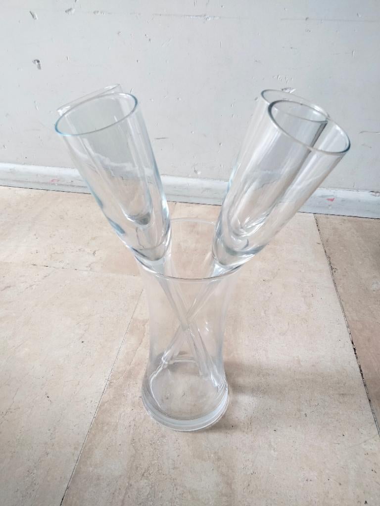 Leuke set van vier champagne glazen zonder voet., Verzenden, Zo goed als nieuw, Overige typen