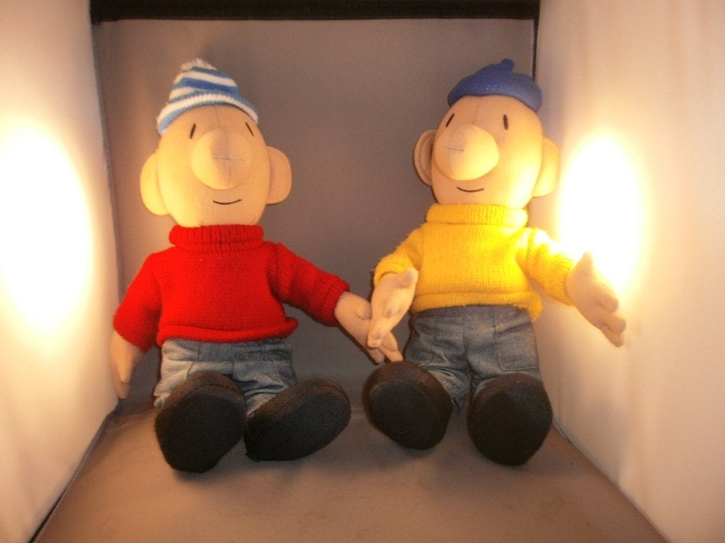 buurman en buur man pat en mat 39 en 40 cm spijkerbroek en, Overige karakters, Overige typen, Zo goed als nieuw, Middelgroot (20 tot 80 cm)