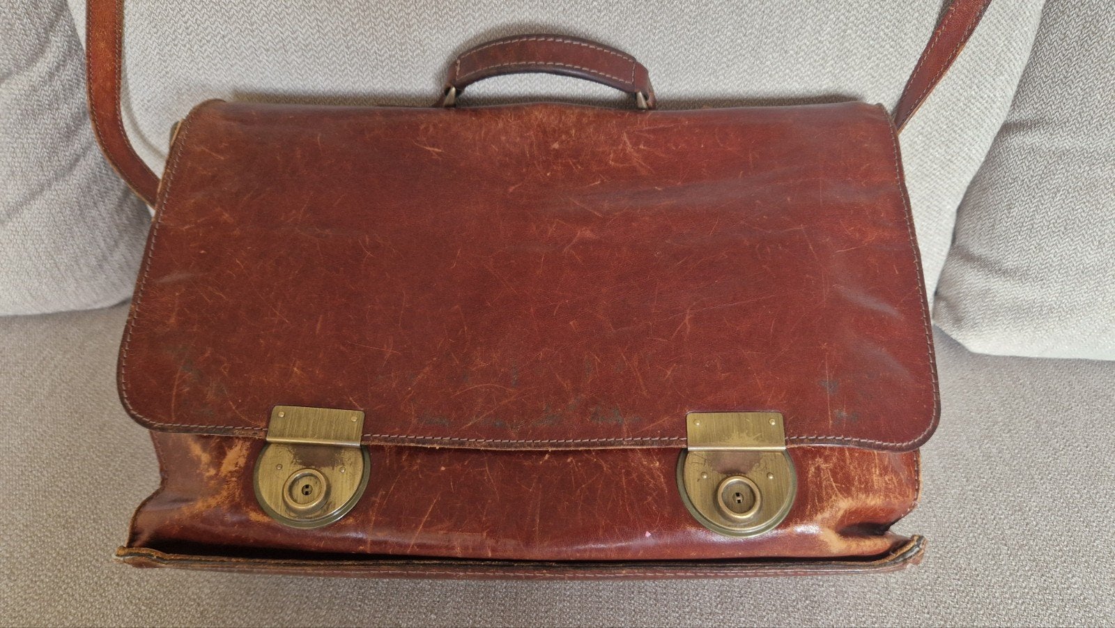 Vintage Leren Aktetas - Calucci Linea, Ophalen of Verzenden