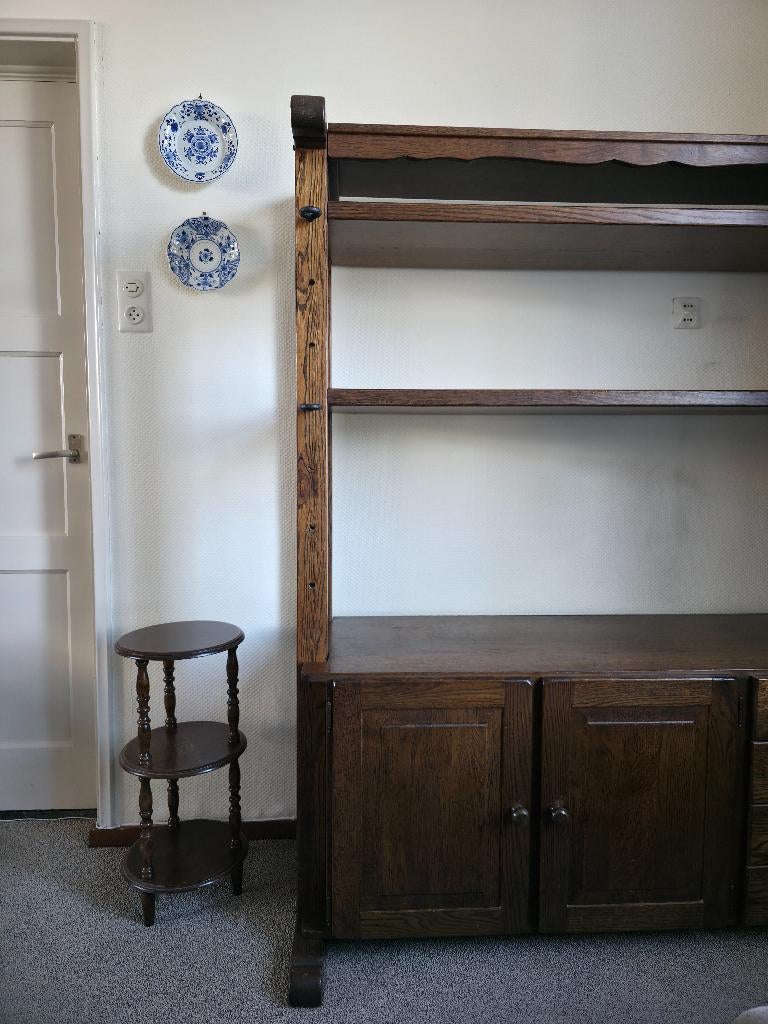 Massief eiken kast / rek – vintage, Ophalen of Verzenden