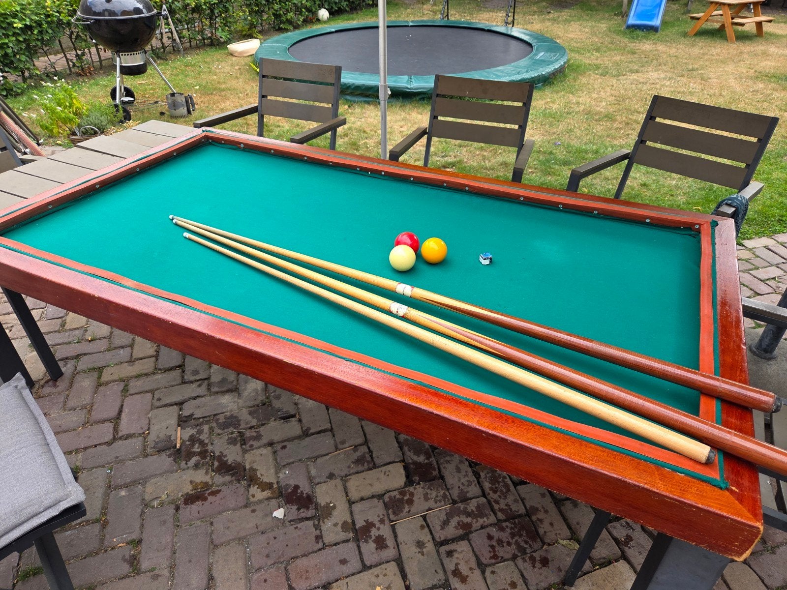 Biljart opzettafel met accessoires - Gebruikt, Sport en Fitness, Biljarten en Poolen, Ophalen, Gebruikt, Biljarttafel