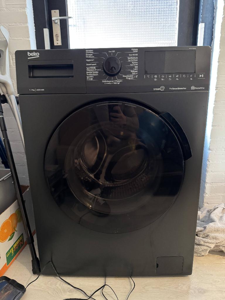 Zwarte Beko wasmachine 7kg 1400 toeren, Witgoed en Apparatuur, Wasmachines, Ophalen, Zo goed als nieuw, 85 tot 90 cm, 1200 tot 1600 toeren