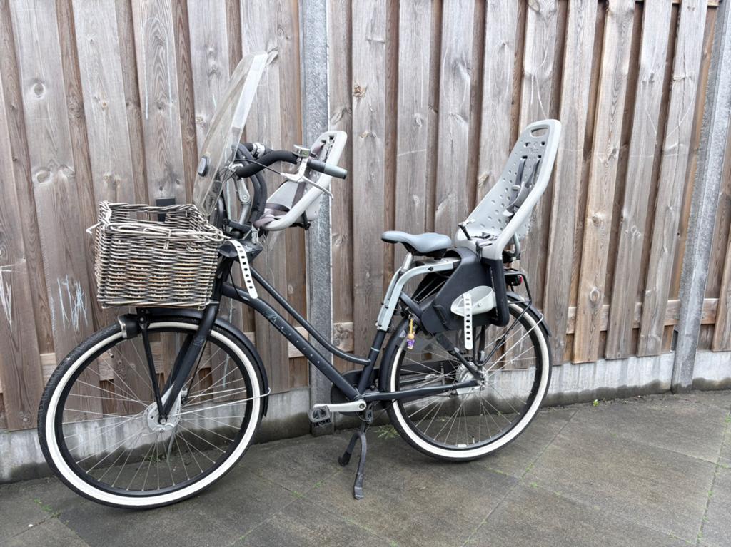 Nette moederfiets, 2 zitjes, 53 tot 56 cm, Mandje, Zo goed als nieuw