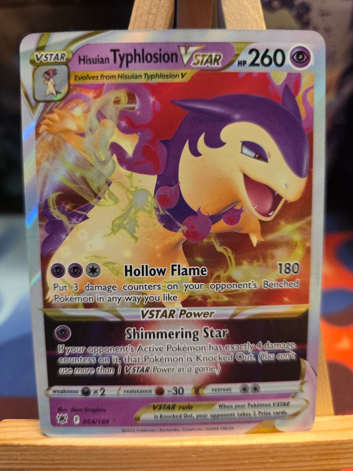 Pokemon Astral Radiance Hisuian Typhlosion VStar 054/189, Verzenden, Nieuw, Losse kaart, Foil