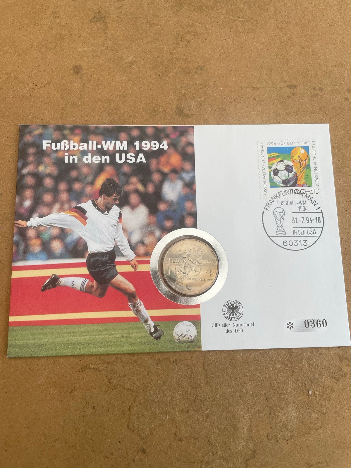 Officiële Numisbrief DFB - Voetbal-WK 1994 USA, Ophalen of Verzenden, Verzamelmap